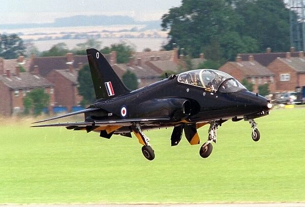 Aircraft BAe Hawk T1 of the RAF takes off at the Wroughton Airshow, August 1993