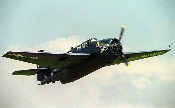 Aircraft Grumman Avenger August 1993 flying at the Wroughton Airshow