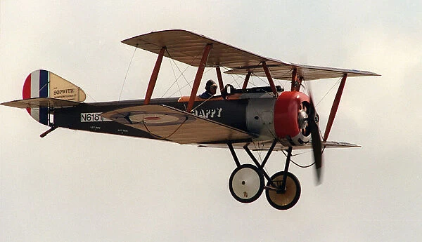 Aircraft Sopwith flying at the Wroughton Airshow August 1993