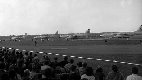 Aircraft Vickers Valliant B1 Bomber Sept 1960 line up for take off at the SBAC