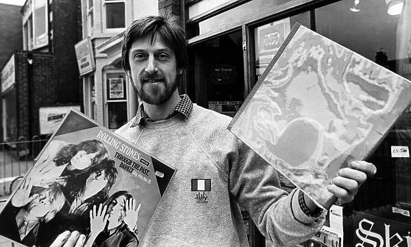Alan Fearnley, owner of Record Shop on Linthorpe Road in MIddlesbrough, 14th May 1981