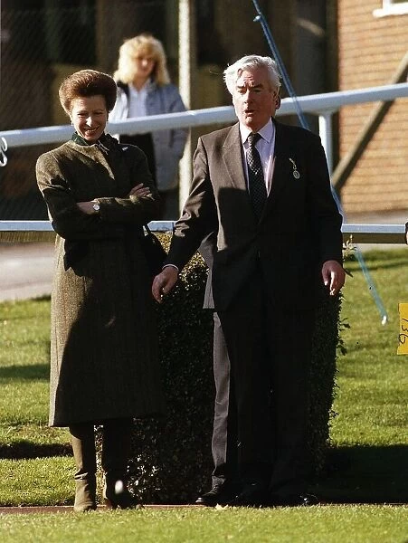 Alastair Burnet Tv Newsreader and Journalist for ITN pictured with Princess Anne