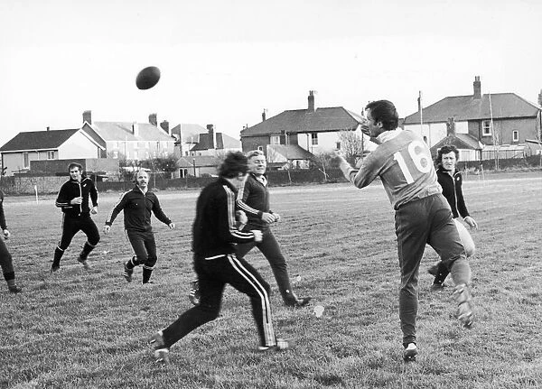 The All Blacks seen here training in Porthcawl Circa 1974