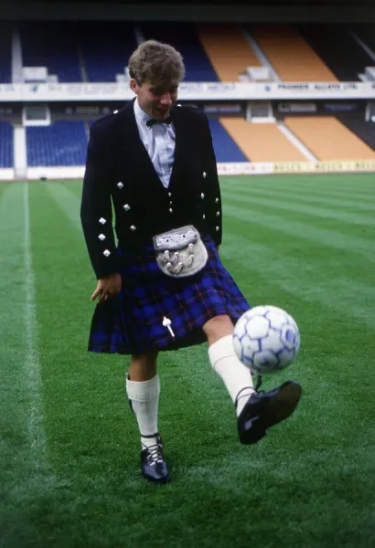 Ally McCoist launching Rangers tartan September 1989