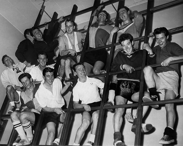 Alvechurch Football club team training at the gym. 25th November 1961