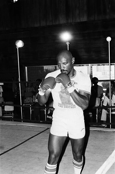 American boxer Marvin Hagler training ahead of his title challenge against WBC