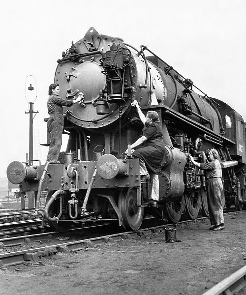 An American locomotive, one of the first batch to arrive in the United Kingdom for many