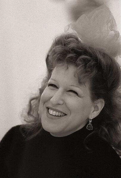 American singer and actress Bette Midler in London on promotional tour. December 1987