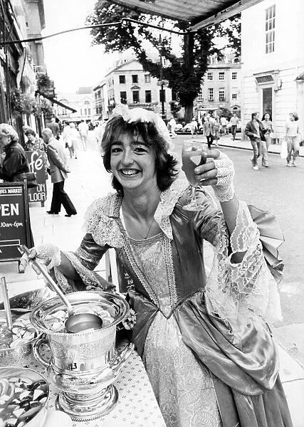 Andrea Schiller in period costume at Clifton Village fair. 8th July 1985