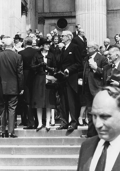 Anthony Eden and his wife at the memorial service for Lord Beaverbrook