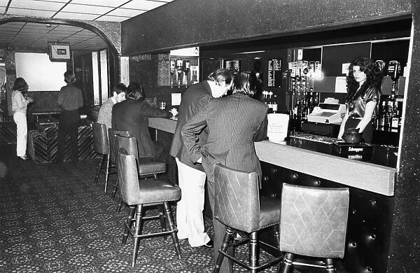 One of the bars at Cagneys Night Club in Liverpool, Circa February 1980
