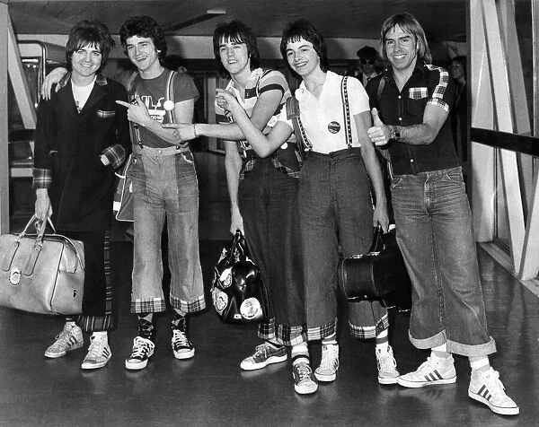 The Bay city Rollers at Heathrow Airport L  /  R Eric Faulkner, les McKeown