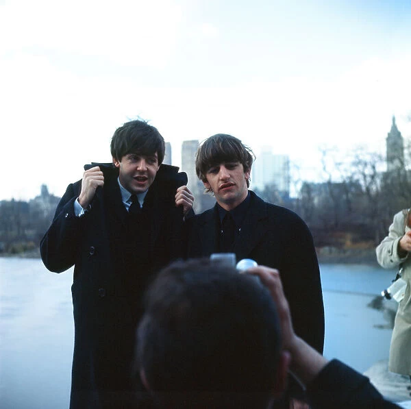 Beatles Paul McCartney and Ringo Starr in New York during the Beatles tour of the USA