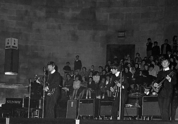 The Beatles performing on stage at a Sheffield concert 2nd November 1963