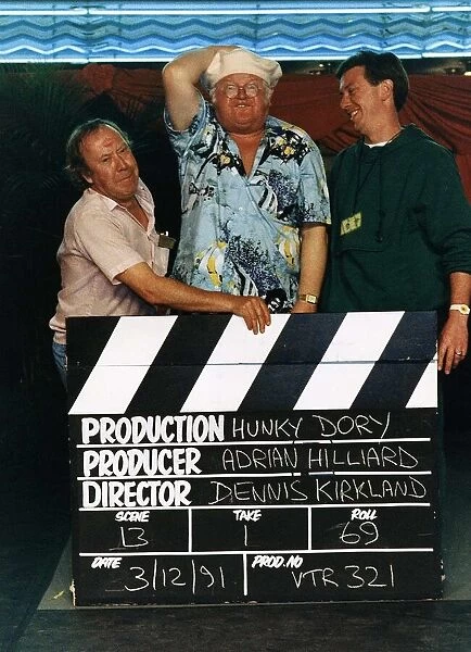 Benny Hill Actor Comedian With Producer Adrian Hilliard And Director Dennis Kirkland