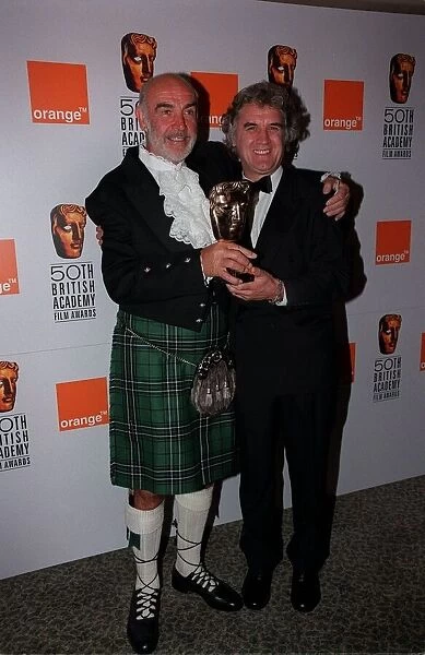 Billy Connnolly Comedian  /  Actor April 98 With actor Sean Connery and his BAFTA award