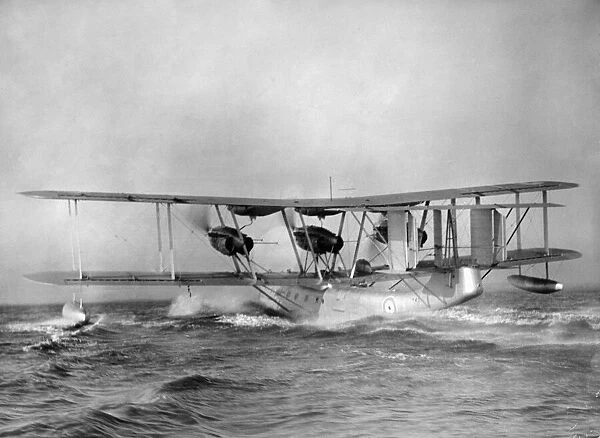 A Blackburn Perth aircraft of 204 Squadron seen here taking off from the sea near