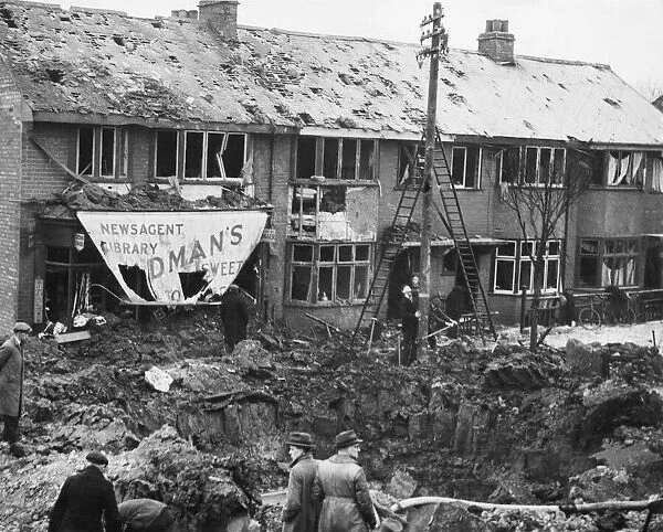 The Blitz. Hull. Yorkshire. February 1941. Picture shows Goddard Avenue