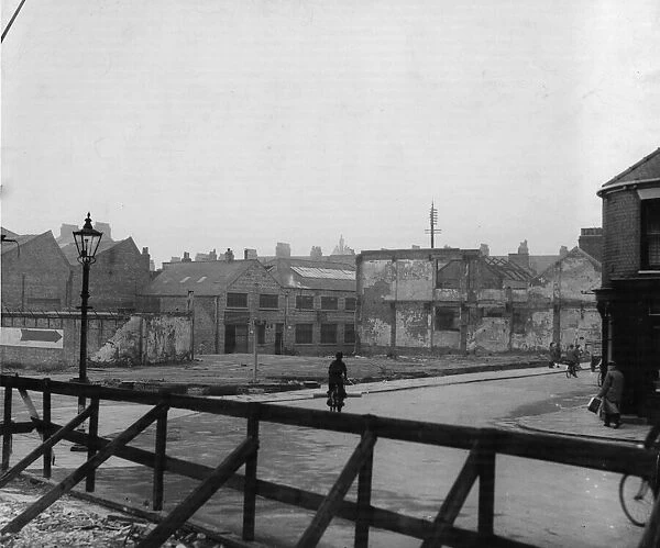 A bomb site in the centre of Hull Circa 1945