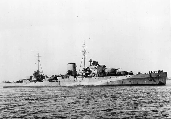 The British cruiser HMS Ajax. September 1943