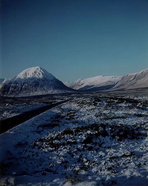 Buchaille Etive Mhor, Pass of Glencoe in winter Scotland 1981