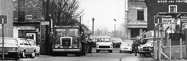 Busy scenes in Occupation Road, central Cambridge, 1978