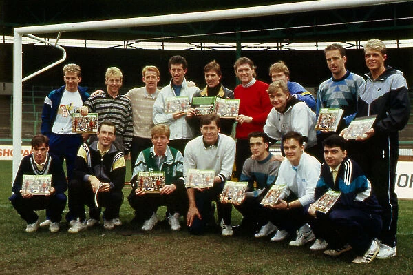 Celtic football team squad with book November 1988