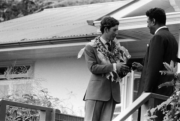 Charles, Prince of Wales, visits Levuka Island, Fiji. 11th October 1970