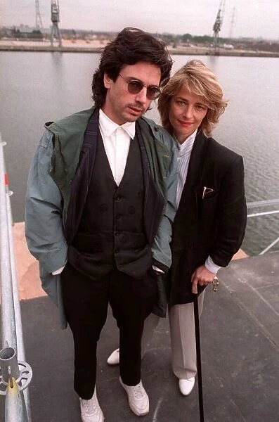 Charlotte Rampling actress with her husband Musician Jean Michelle Jarre standing in