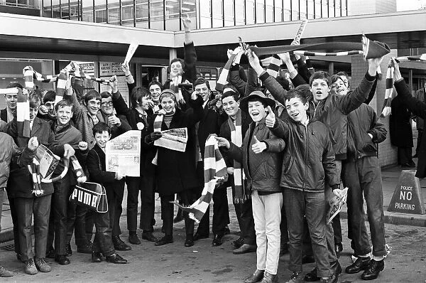 Charlton fans at Coventry station ahead of their FA Cup-tie at Highfield Road