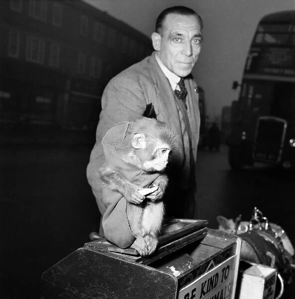 Chas. Stalley : Hurdy - Gurdy man with his monkey. January 1953 D310-002