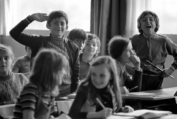 Children in a classroom in a French school April 1975 75-2072-006