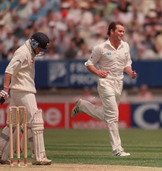 Chris Read Cricket Player Of England July 1999 Gets Out By The Bowling Of Dion Nash