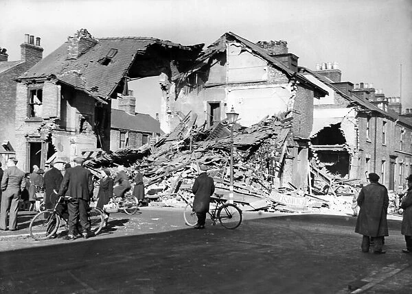 Clarendon Street, Hull, Yorkshire, after it was bombed in the Blitz