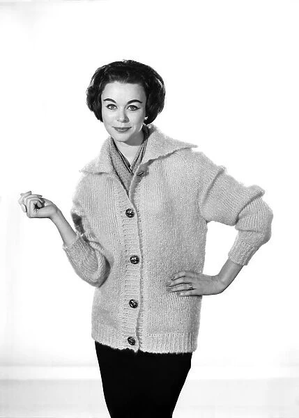 Clothing: Fashion: Jacket: Woman wearing mohair jacket. Model: Jackie Jackson