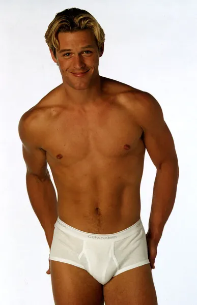 Clothing fashion a male model wearing white Calvin Klein #21486701