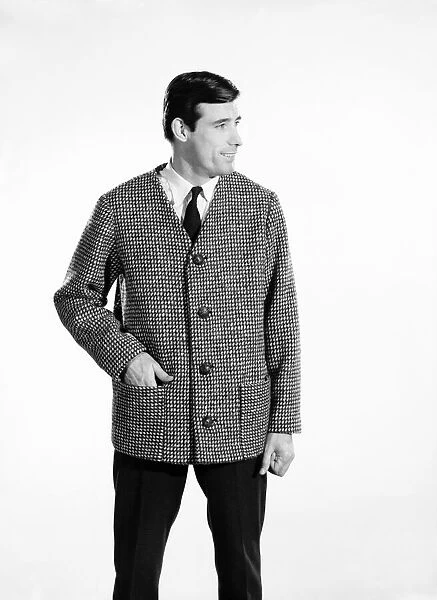 Clothing: Fashion: Menswear: Man wearing tweed Jacket. Model Peter Anthony