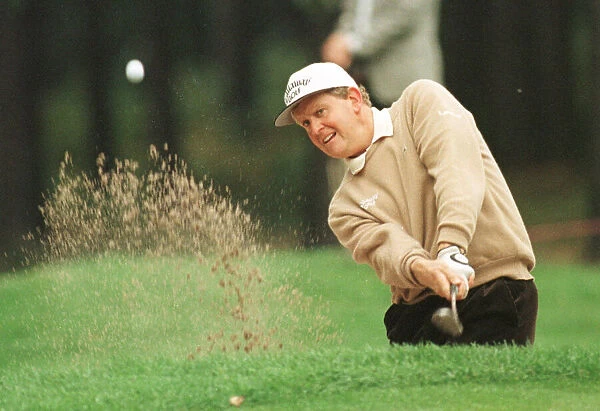 Colin Montgomerie Wentworth World Matchplay 1998 plays out of a greenside bunker