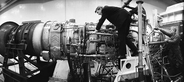 The Concorde Olympus engine in the sea level test bed at Bristol. 30th March 1967