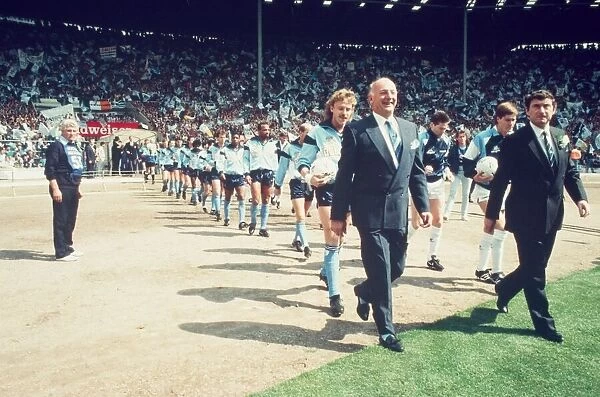 Coventry Citys team walks onto the pitch. The Sky Blues went on to win 3-2