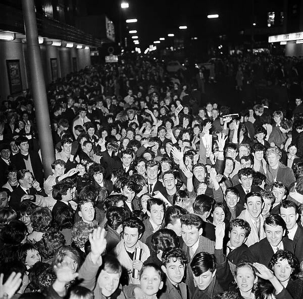 Crowd Scene in Belfast, Northern Ireland, where The Beatles performed a Concert at