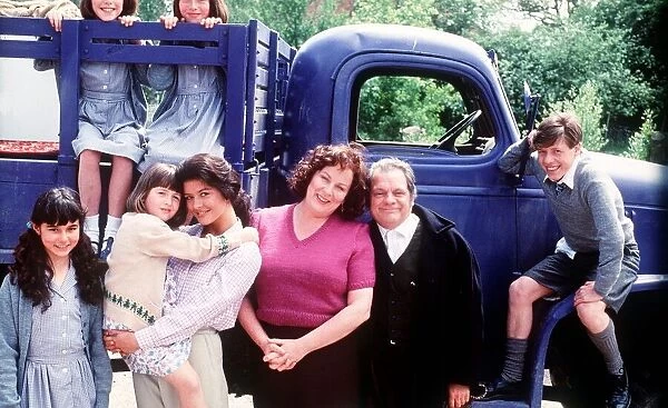 Darling Buds Of May TV Programme the cast members next to truck Circa May 1992