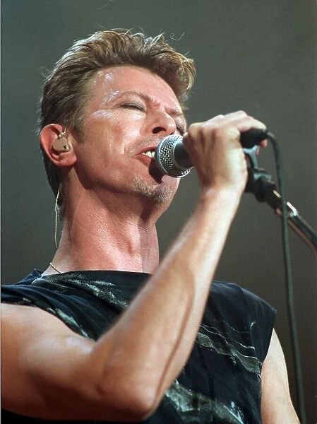 David Bowie on stage at Aberdeen November 1995