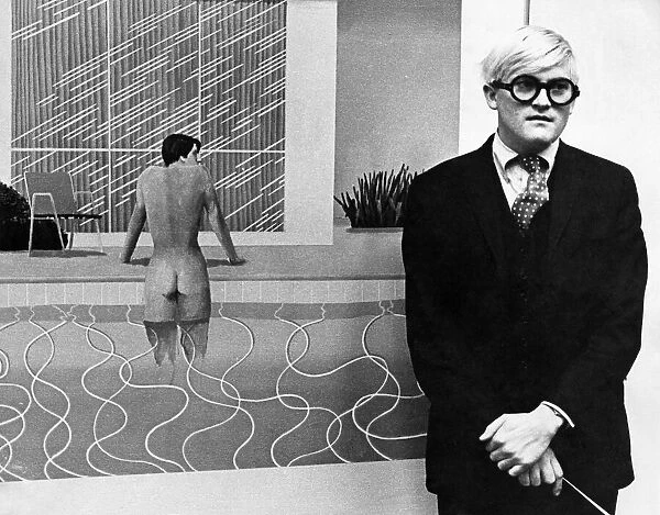 David Hockney, with painting which won £1, 500 first prize at John Moores Liverpool