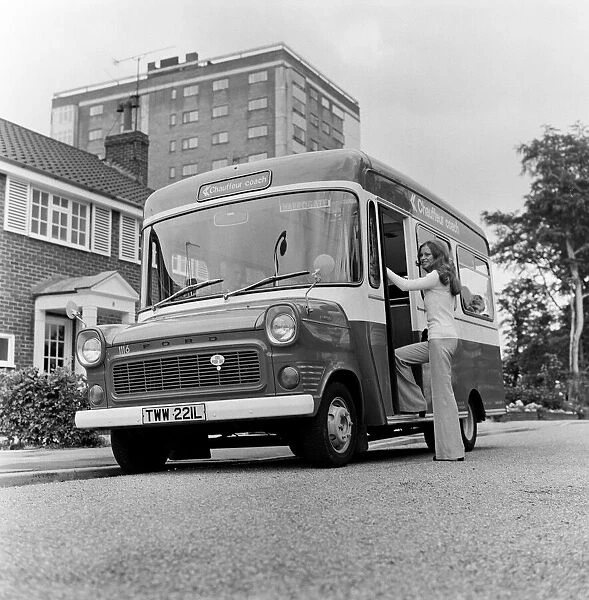 Dial-a-Bus service in Harrogate, West Yorkshire. 6th September 1974