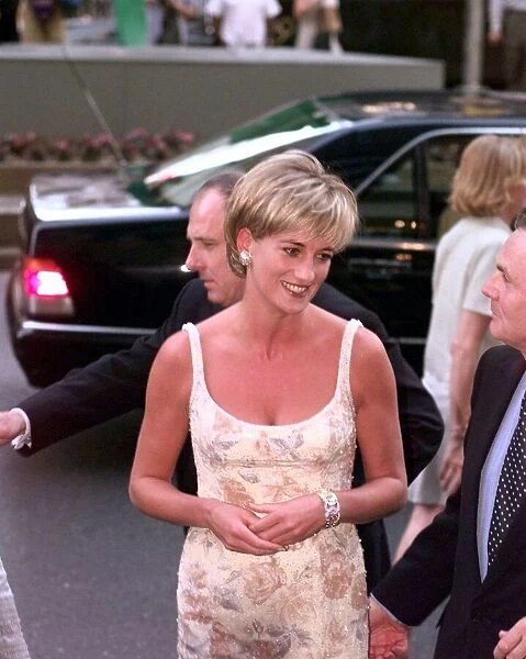 Diana, Princess of Wales, arrives for a gala reception and preview at Christies auction