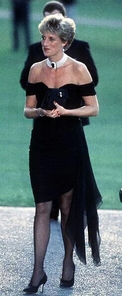 Diana, Princess of Wales, arrives at a party given by Vanity Fair magazine at