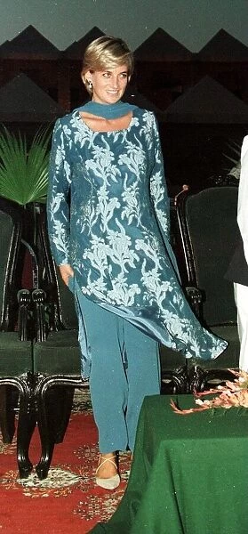 Diana, Princess of Wales, attends a fund raising event at the Shaukat Khanum Memorial