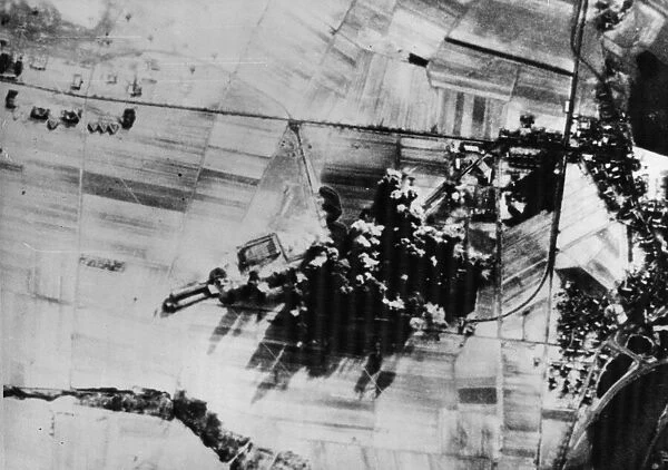 Direct hits from the US 8th Air Force heavy bombers on every building of the Waggun