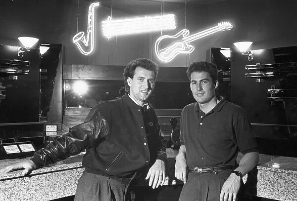 Disc jockey Pez (left) and manager Steve Fleury seen here in the cocktail bar of